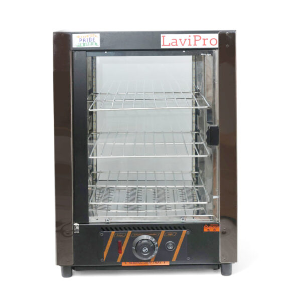 LaviPro 50L Electric Food Display Warmer | 600W Commercial Hot Case with 3 Racks | Stainless Steel Countertop Food Warmer for Pizza, Patties, Pastries & Snacks – Silver | Made in India - Image 3