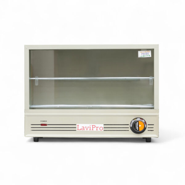LaviPro Electric Patties Hot Case | 25-Piece Capacity Sliding Door Food Warmer | 650W Commercial Puff Warmer Oven for Bakery & Fast Food Counter | Grey Finish | Adjustable Thermostat | Made in India - Image 3